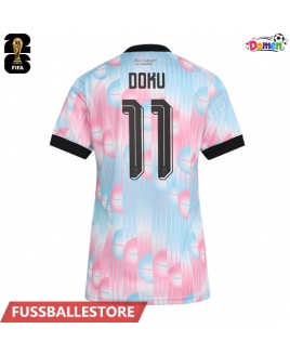 Günstige Belgien Jeremy Doku #11 Auswärtstrikot Damen WM 2026 Kurzarm
